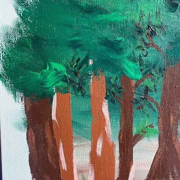 Impressionistic Green and Brown Forest “At The Tree Line” Painting - Picture 3 of 3